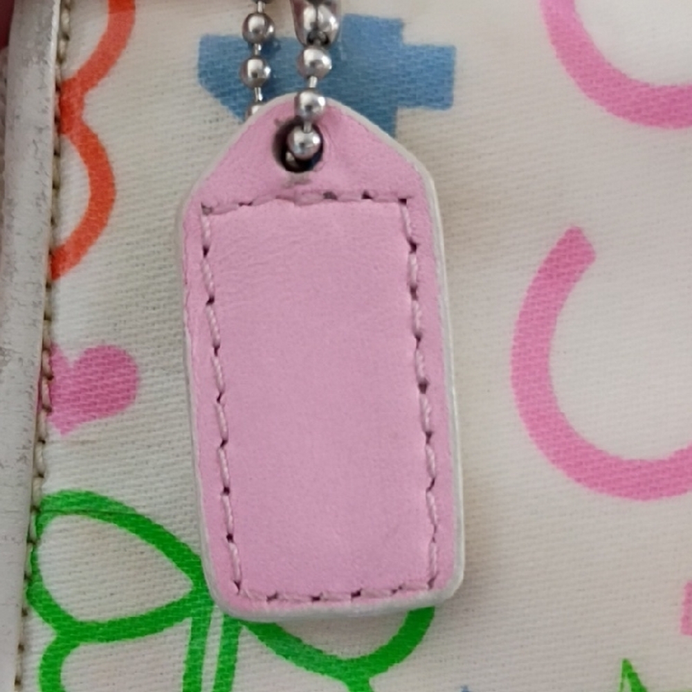 Coach Colorful Logo Wristlet *GUC* Comes With Coach Dust Bag - Picture 4 of 10
